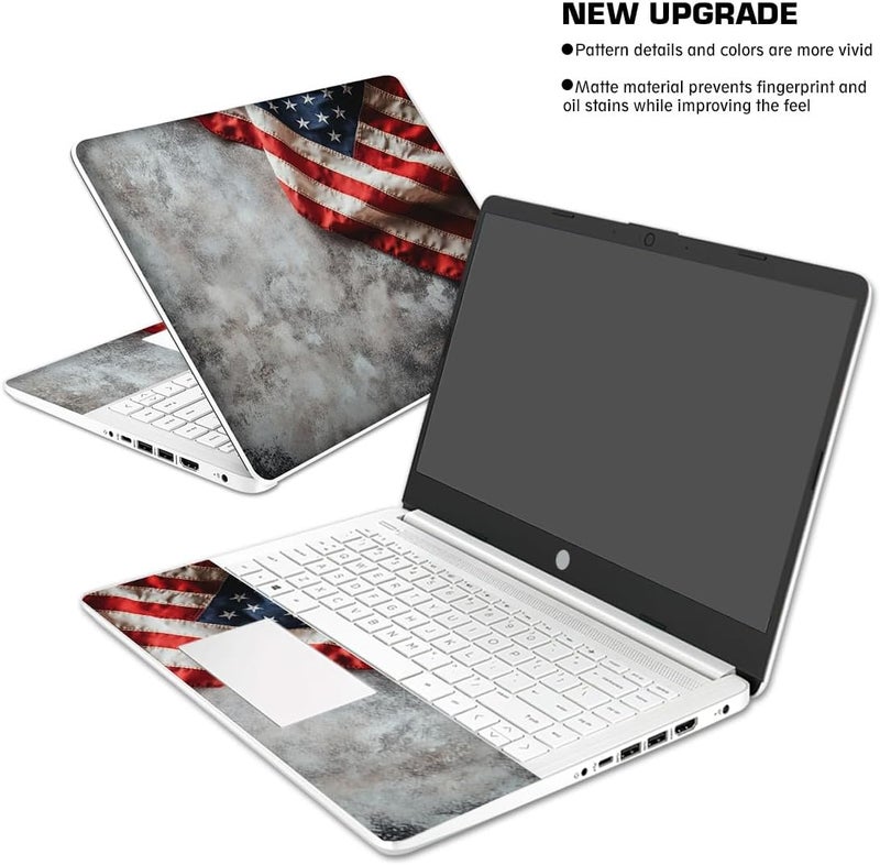 TracyArt Laptop Skin Decal HP 14" - US Flag, Laptop Cover Sticker, No Cutting Required, No Bubble, Waterproof, Scratch Resistant - Including Wide Screen and Wrist Pad - Image 3